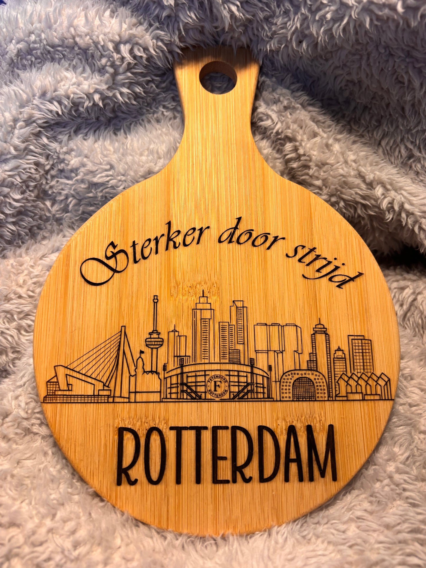 Rotterdam Skyline seveerplank- de kuip -bamboe - serveerplank