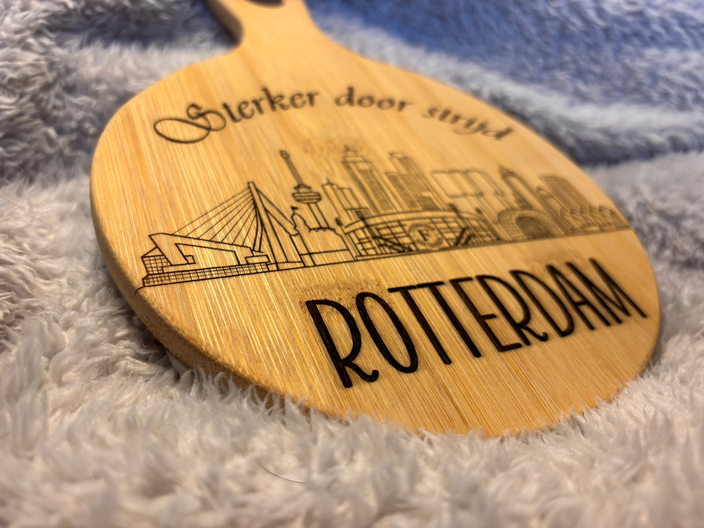Rotterdam Skyline seveerplank- de kuip -bamboe - serveerplank