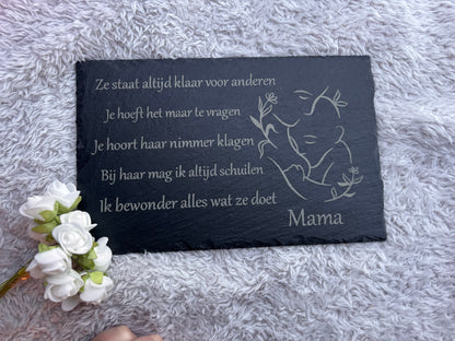 Mama - gegraveerde leisteen