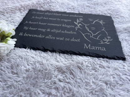 Mama - gegraveerde leisteen