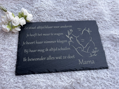 Mama - gegraveerde leisteen
