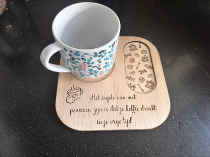 Pensioen Koffie plank - Serveerplank
