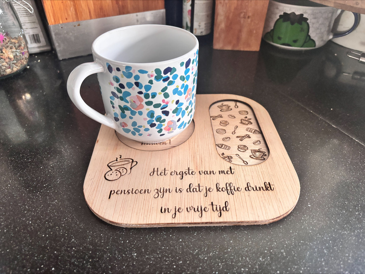 Pensioen Koffie plank - Serveerplank