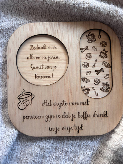 Pensioen Koffie plank - Serveerplank